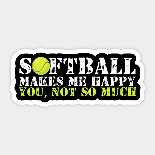 Softball Makes Me Happy Sticker by zellaarts